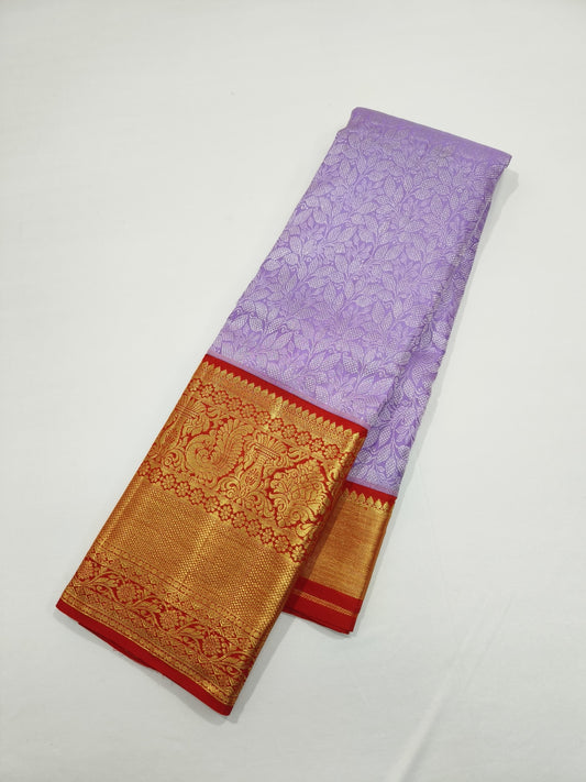 Purple colour handloom Kanjeevaram silk saree
