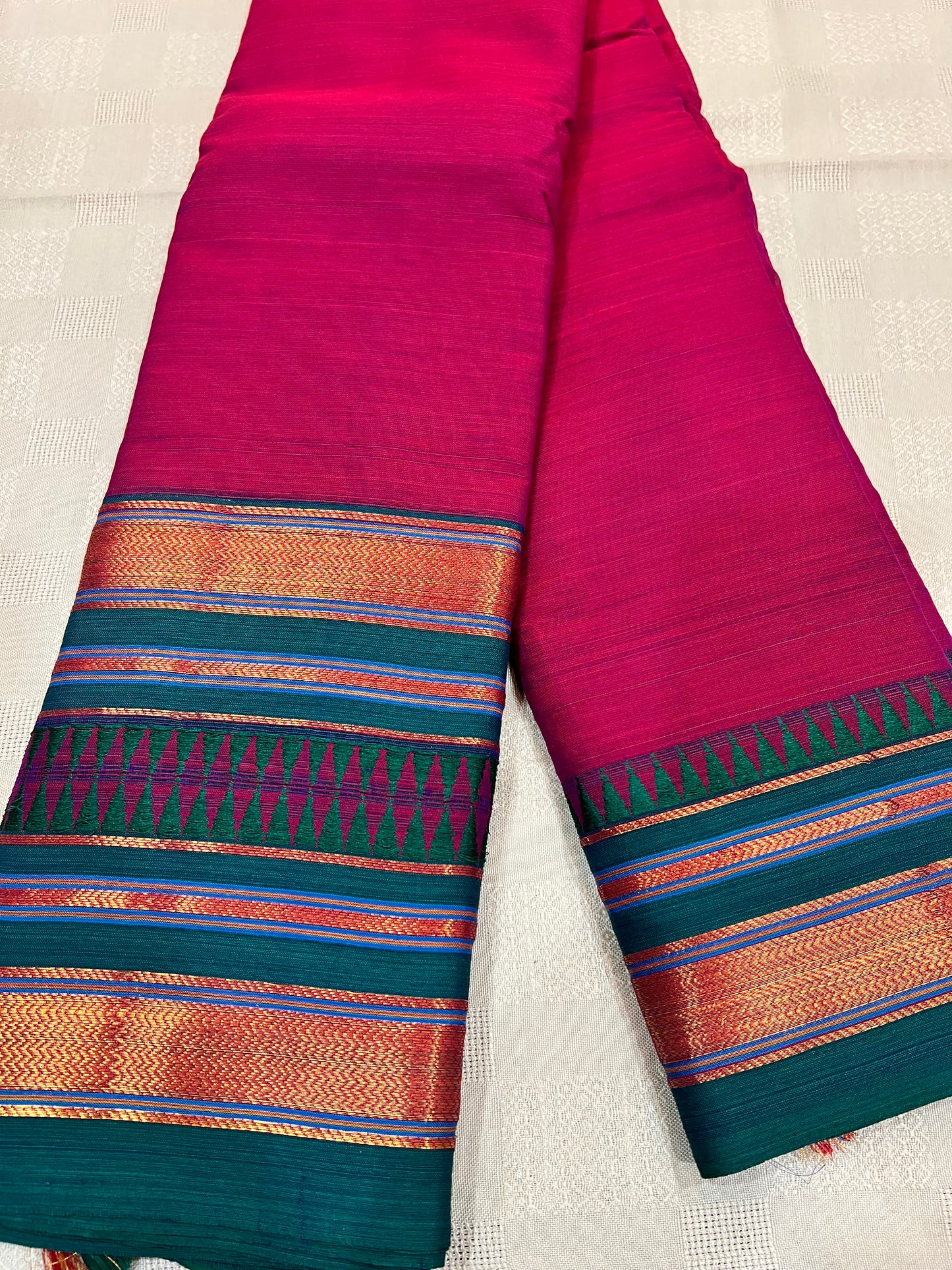 Narayanpet cotton saree with contrast big border