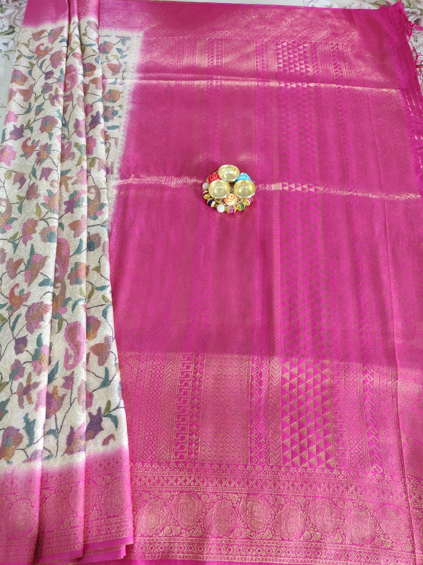 Floral Dola silk saree