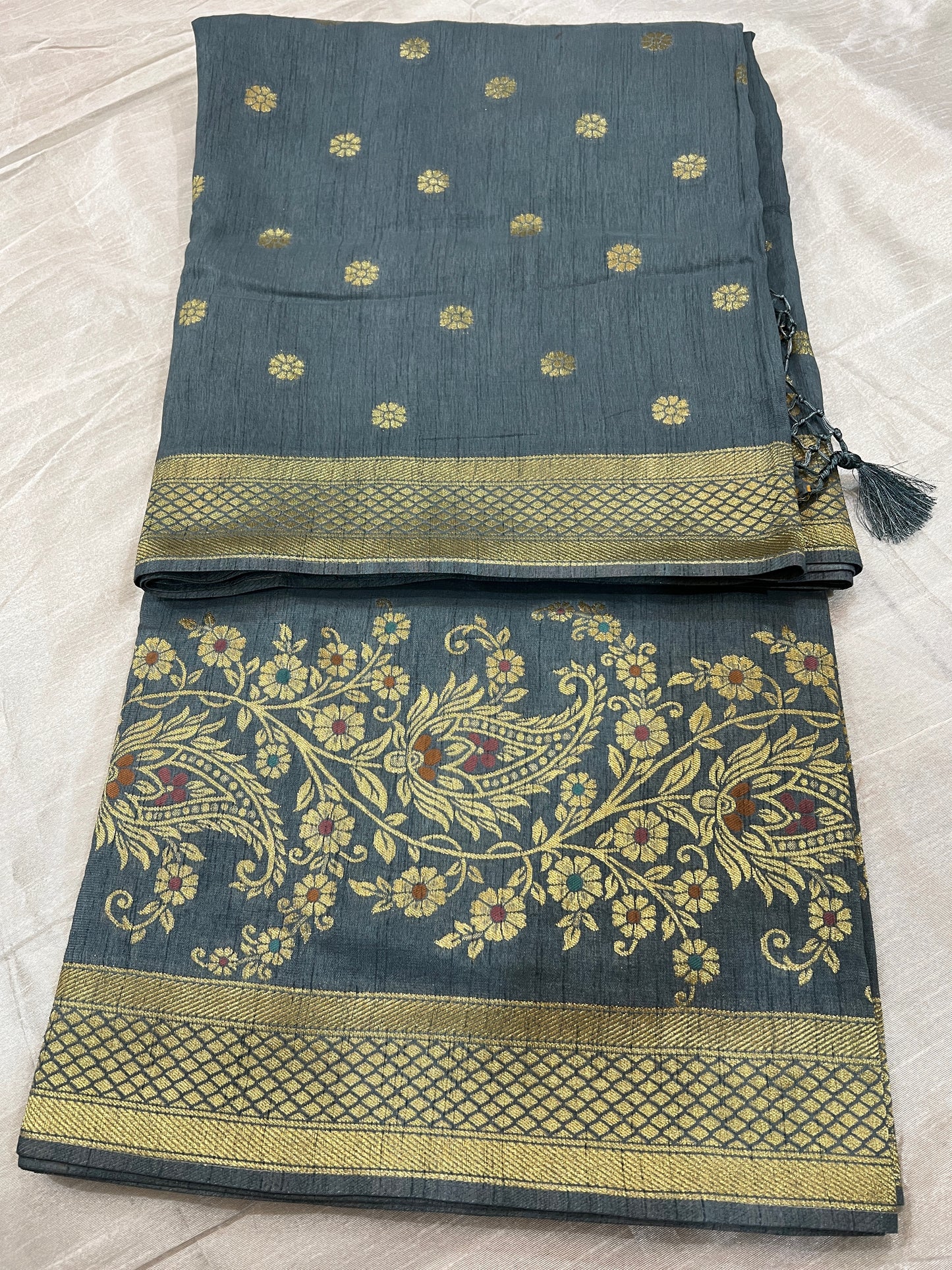 Banaras soft silk saree with zari border