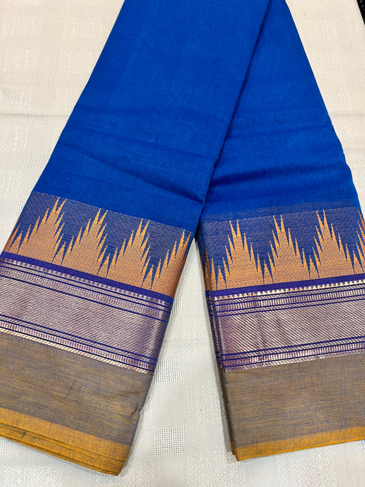 Kanchi cotton saree with double side border