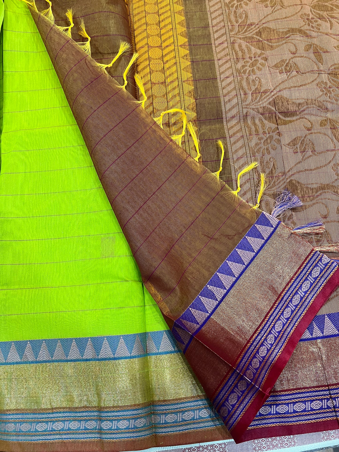 Narayanpet cotton saree with rich pallu and blouse